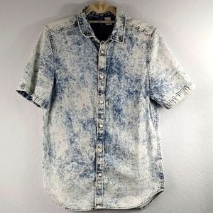 Acid wash soft denim shirt